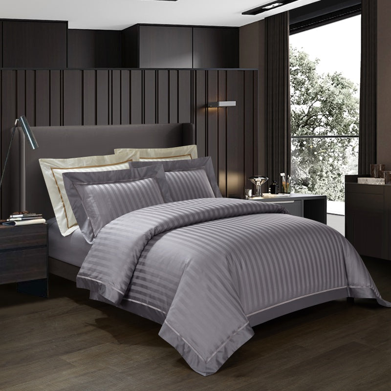 Marnula Grey Soft Silky Egyptian Cotton Bedding Set