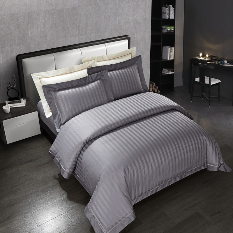 Marnula Grey Soft Silky Egyptian Cotton Bedding Set