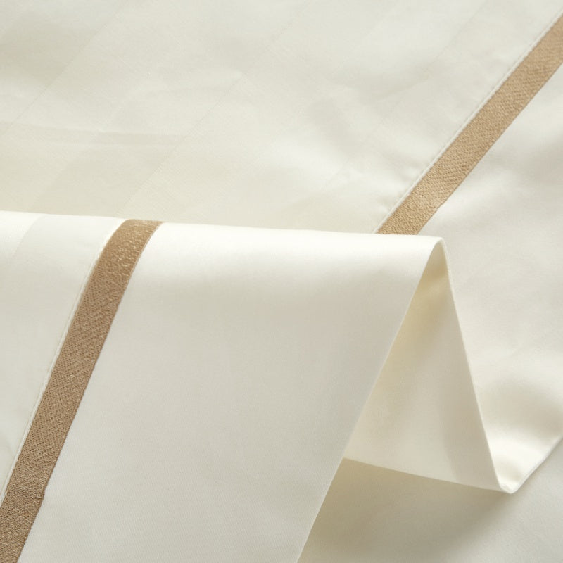 Marnula Beige Soft Silky Egyptian Cotton Bedding Set