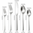 Monarque Matte Silver Hexagonal Stainless Steel Cutlery Set