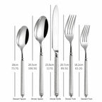 Naila Silver Textured Handle Stainless Steel Cutlery Set