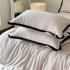 Black Lined Heart Bedding Set