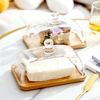 Wood & Glass Butter Dish