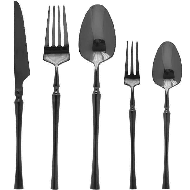 Serena Black Luxury Stainless Steel Cutlery Set