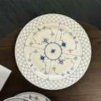 Rustic Blue and White Ceramic Plate