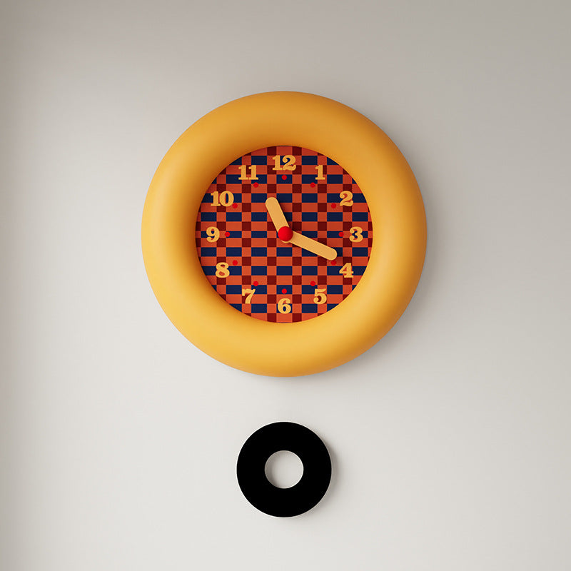 Yellow Checkered Clock