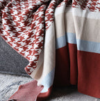 Houndstooth Striped Blanket