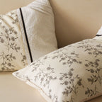 Beige Floral Cotton Bedding