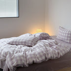 Purple Checkered Bedding Set