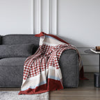 Houndstooth Striped Blanket