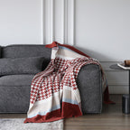 Houndstooth Striped Blanket