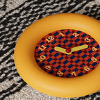 Yellow Checkered Clock