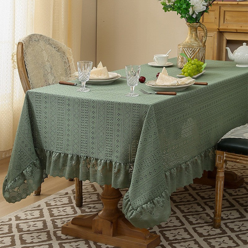 Vintage Stitch Ruffle Tablecloth