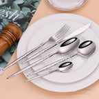 Siv Silver Hammered Luxury Stainless Steel Cutlery Set