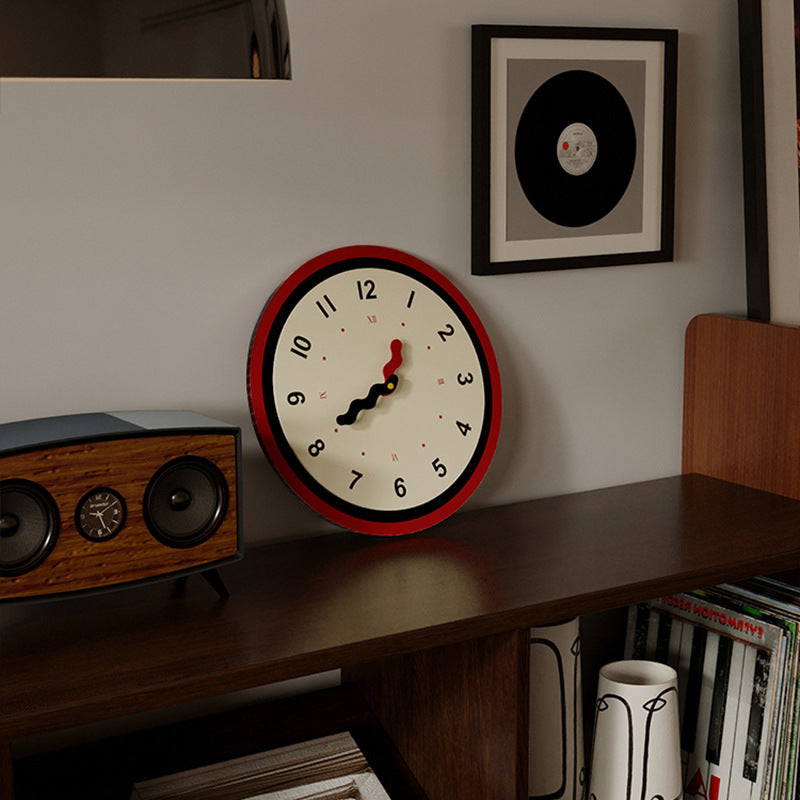 Red Accent Wall Clock