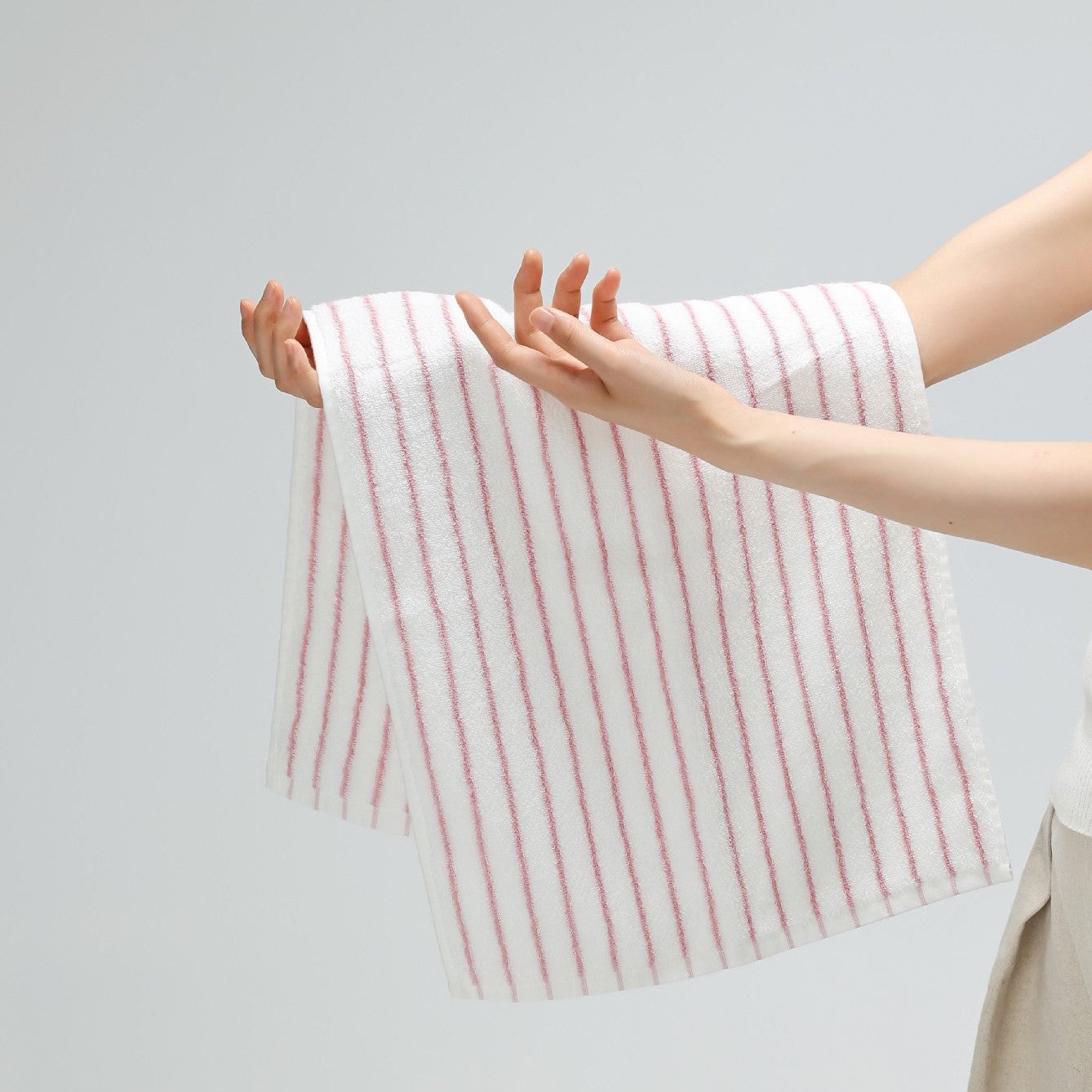 Blush Pink Stripe Cotton Towel