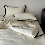 Black Lined Heart Bedding Set