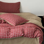 Vintage Red Checkered Bedding Set