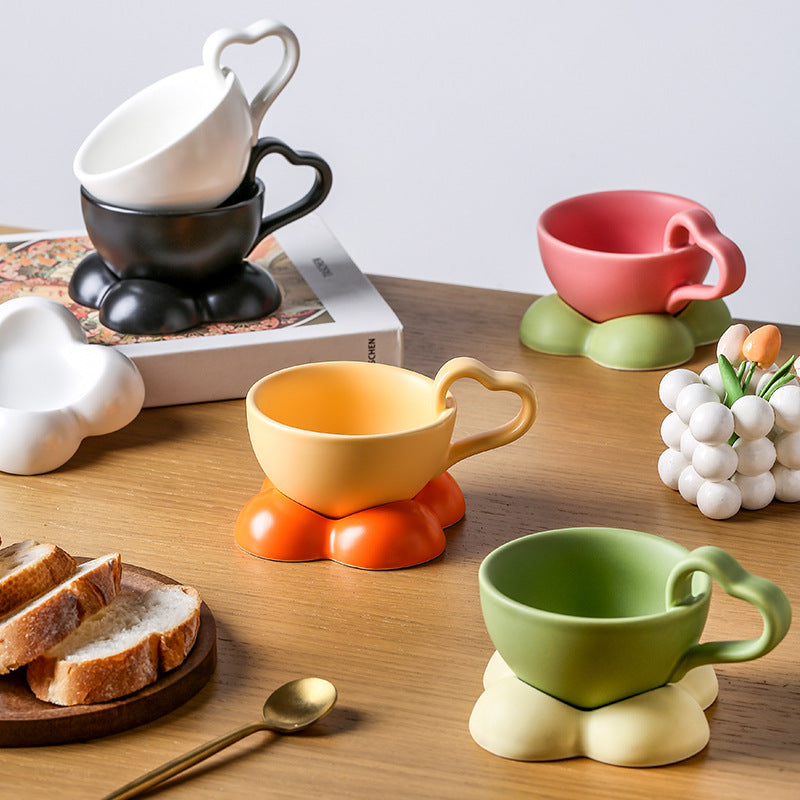 Big Heart Ceramic Teacup Set