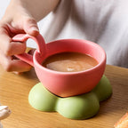 Big Heart Ceramic Teacup Set