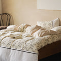 Beige Floral Cotton Bedding
