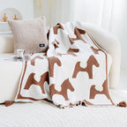 Knitted Horse Tassel Blanket