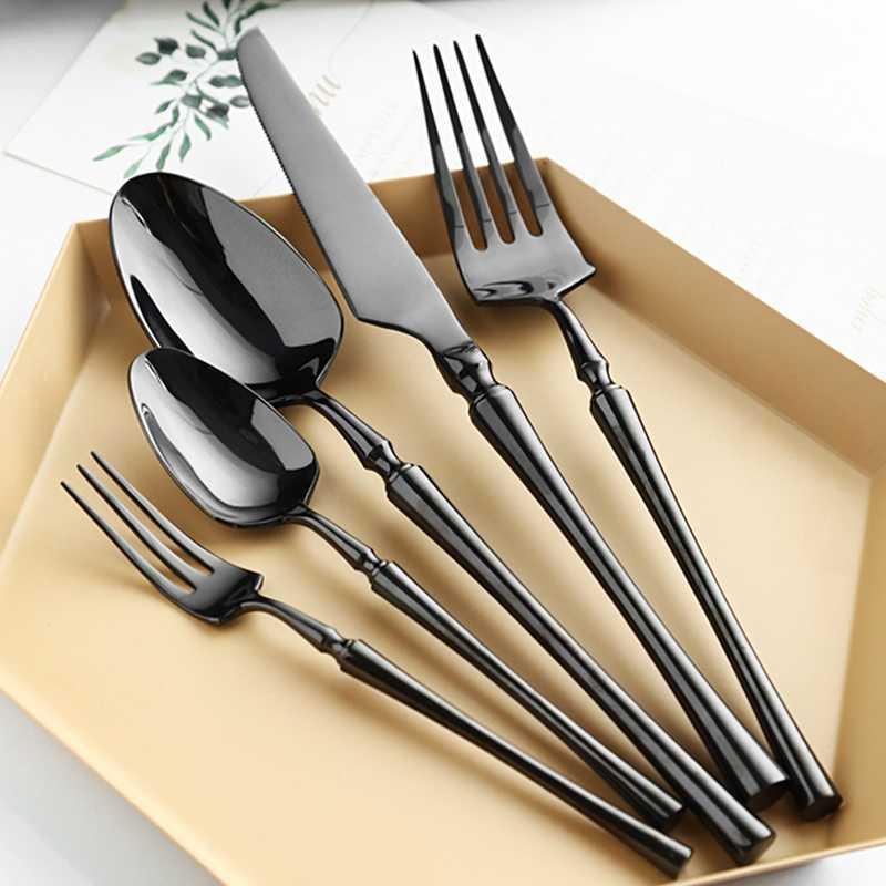 Serena Black Luxury Stainless Steel Cutlery Set