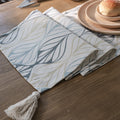 Leaf Line Art Tassel Runner