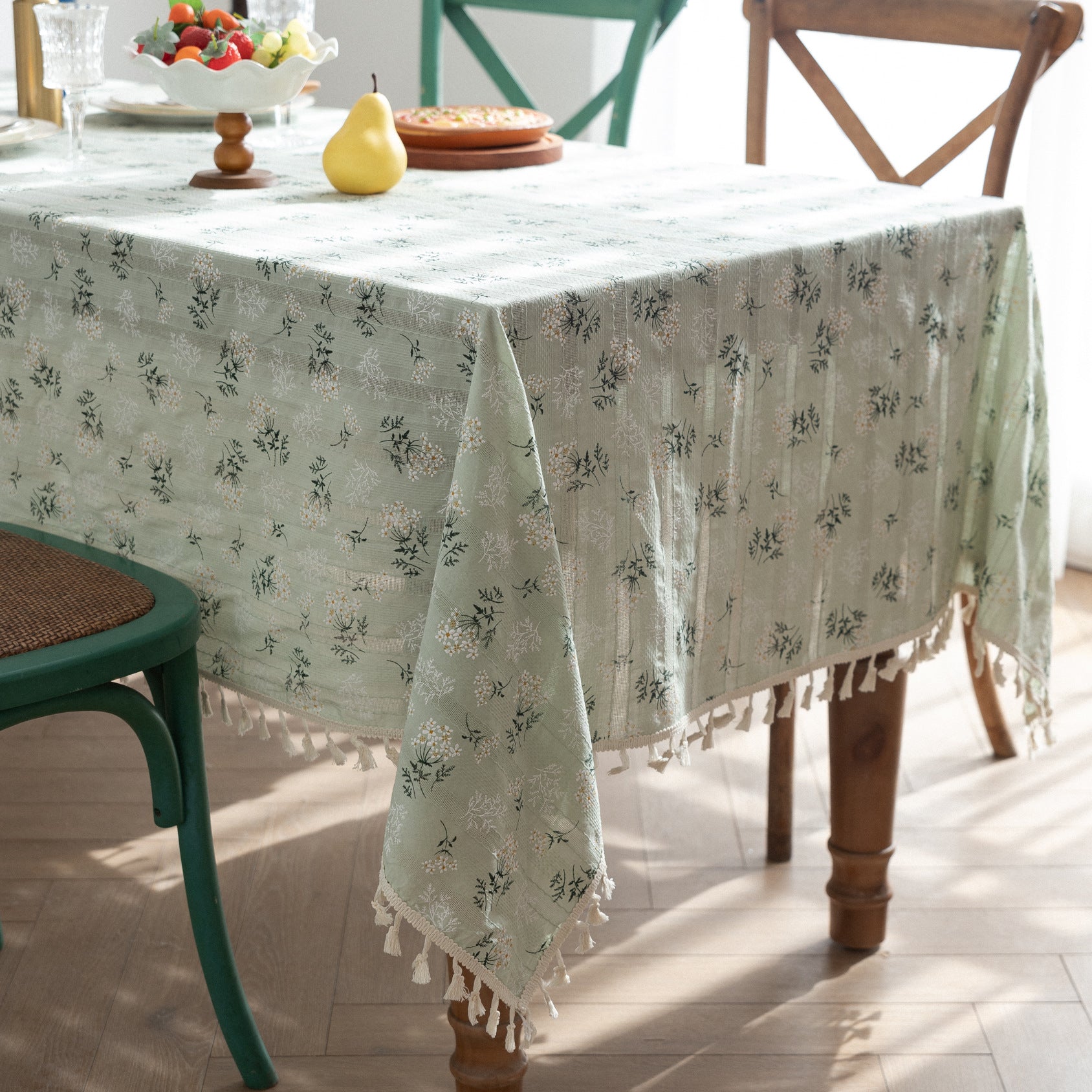 Royal Flower Tassel Table Cloth
