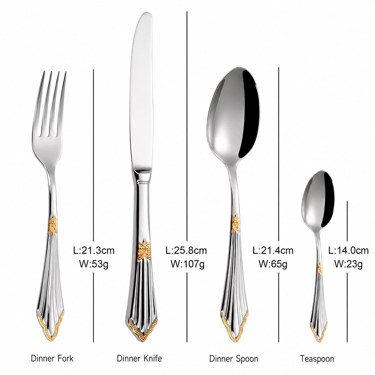 Orla Two-Tone Luxury Stainless Steel Cutlery Set