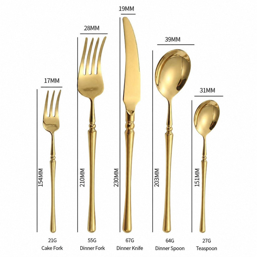 Rome Gold Luxury Stainless Steel Cutlery Set