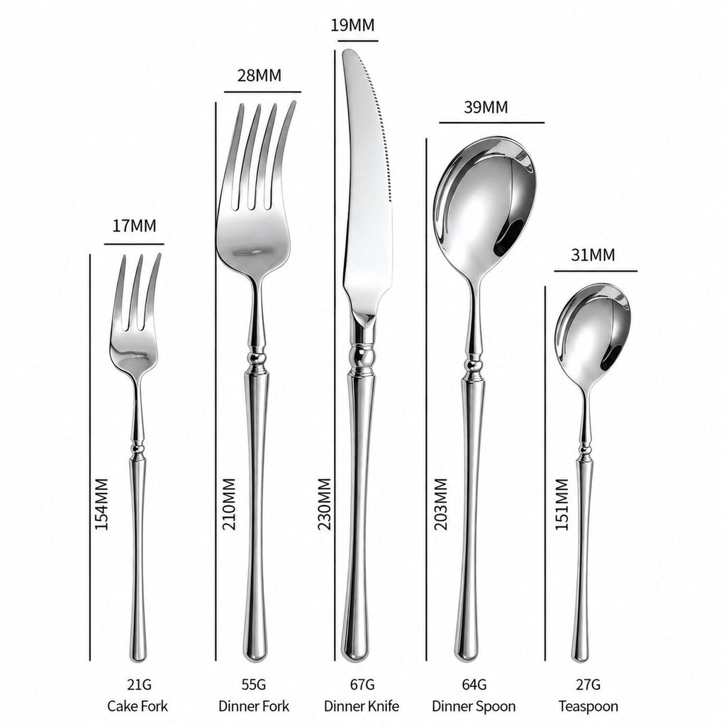 Rome Silver Luxury Stainless Steel Cutlery Set