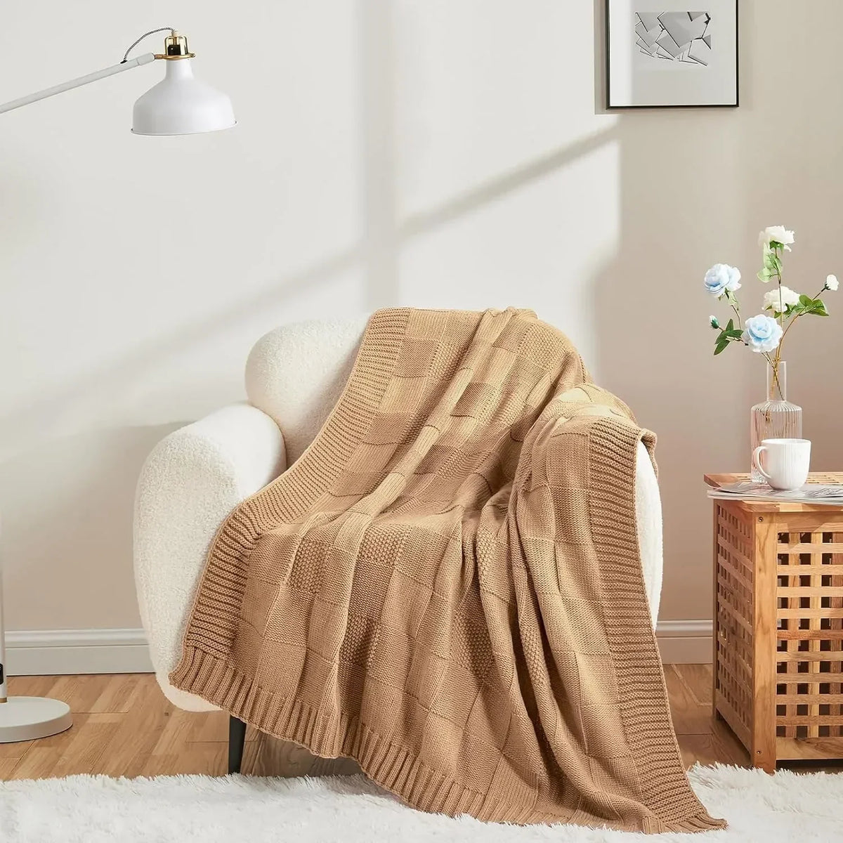 Ellis Checked Knit Blanket