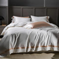 Manya Imperial White Reversible Egyptian Cotton Silk Bedding Set