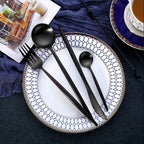 Arya Black Stainless Steel Cutlery Set