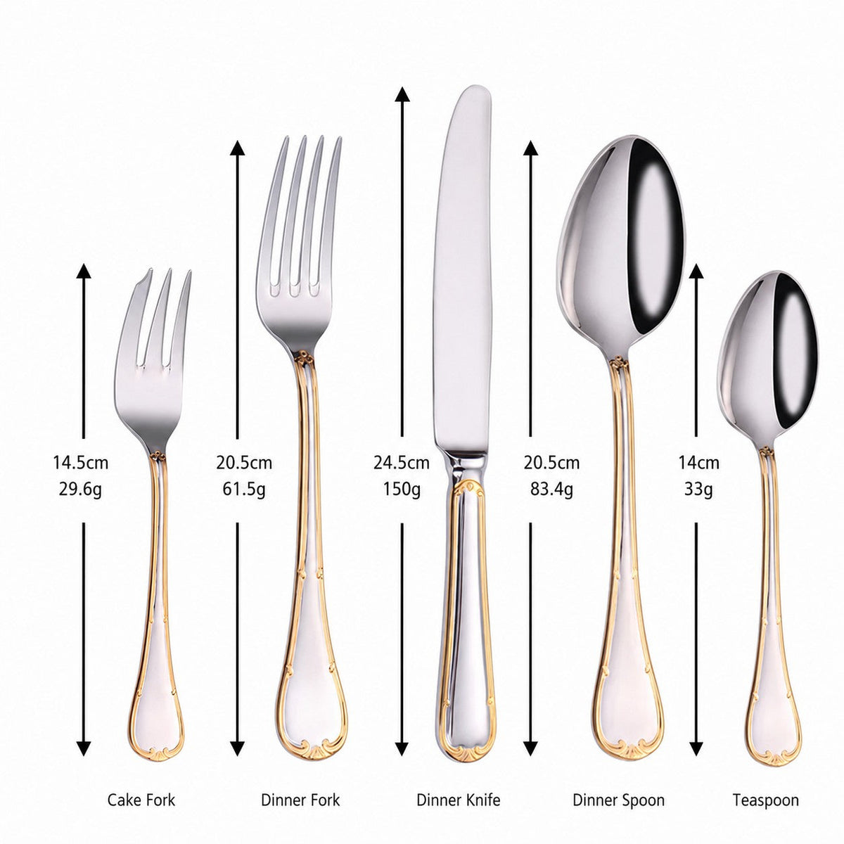 Selena Gold Edge Luxury Stainless Steel Cutlery Set