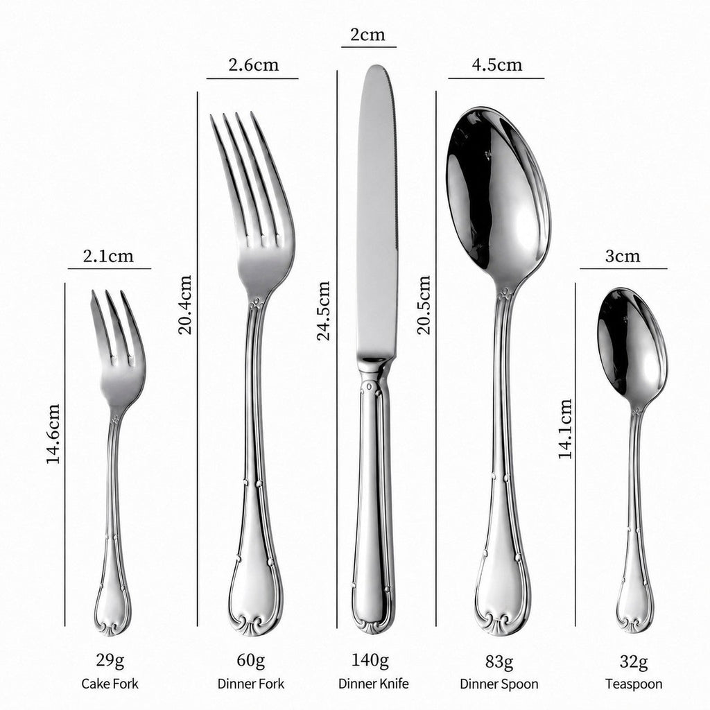 Selena Silver Luxury Stainless Steel Cutlery Set