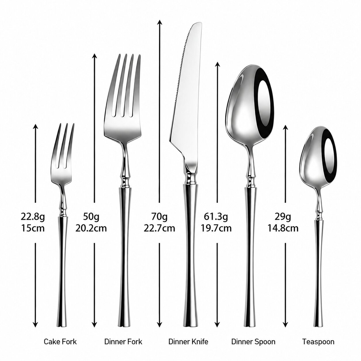 Serena Silver Luxury Stainless Steel Cutlery Set