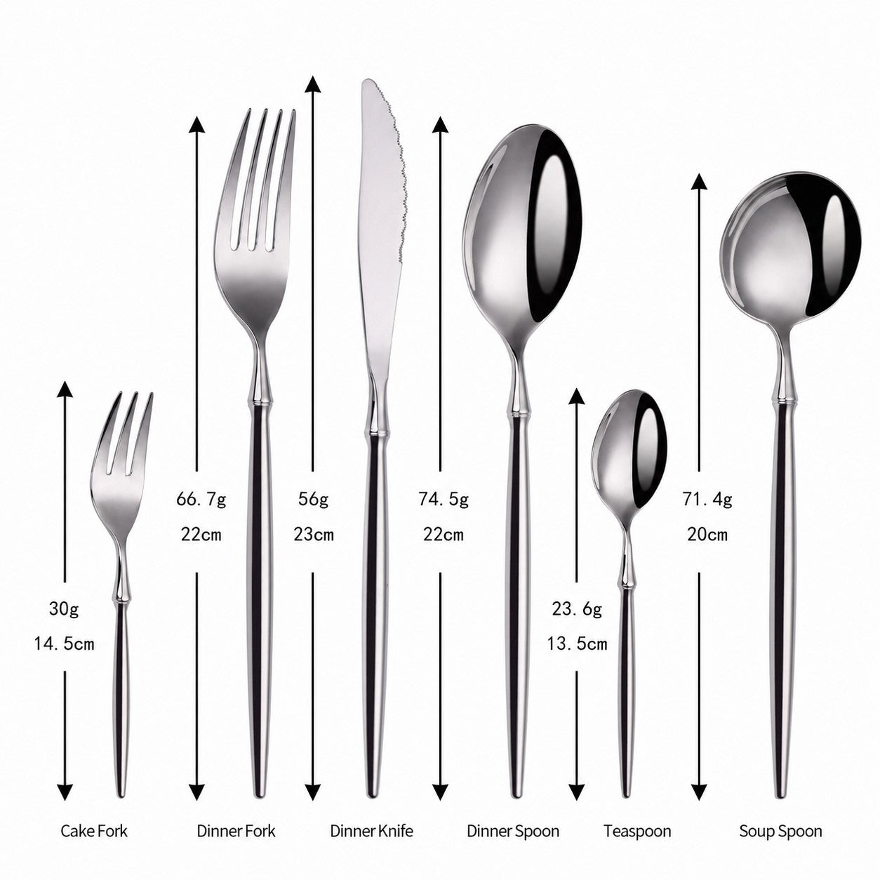 Sara Silver Luxury Stainless Steel Cutlery Set