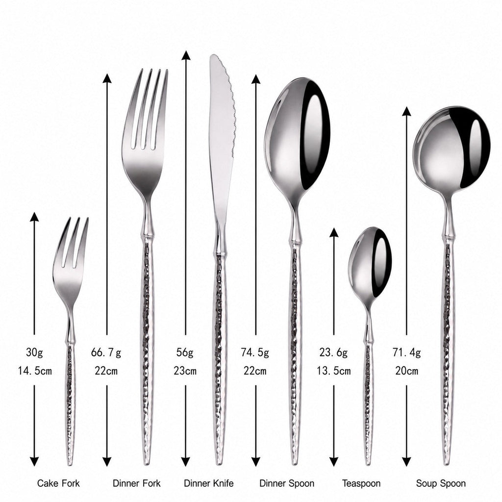 Siv Silver Hammered Luxury Stainless Steel Cutlery Set