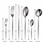 Siv Silver Hammered Luxury Stainless Steel Cutlery Set