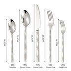 Svelte Silver Faceted Luxury Stainless Steel Cutlery Set