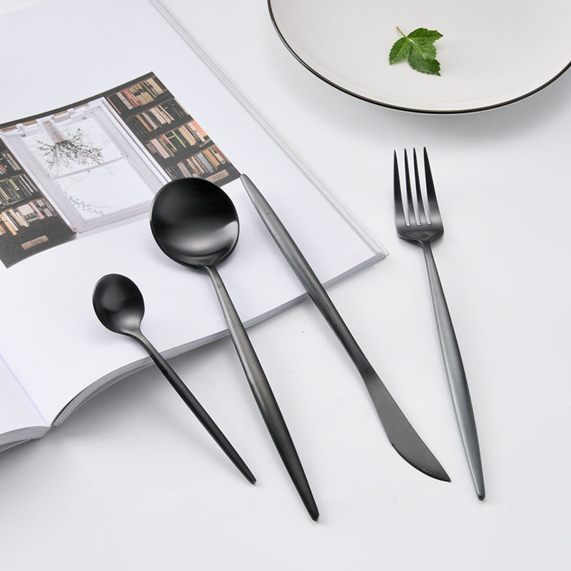 Arya Black Stainless Steel Cutlery Set