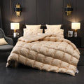 Tanya Beige Pinch Quilted Goose Down Comforter