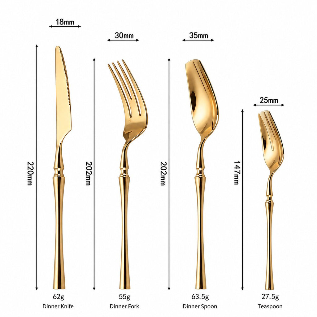 Venice Gold Luxury Stainless Steel Cutlery Set