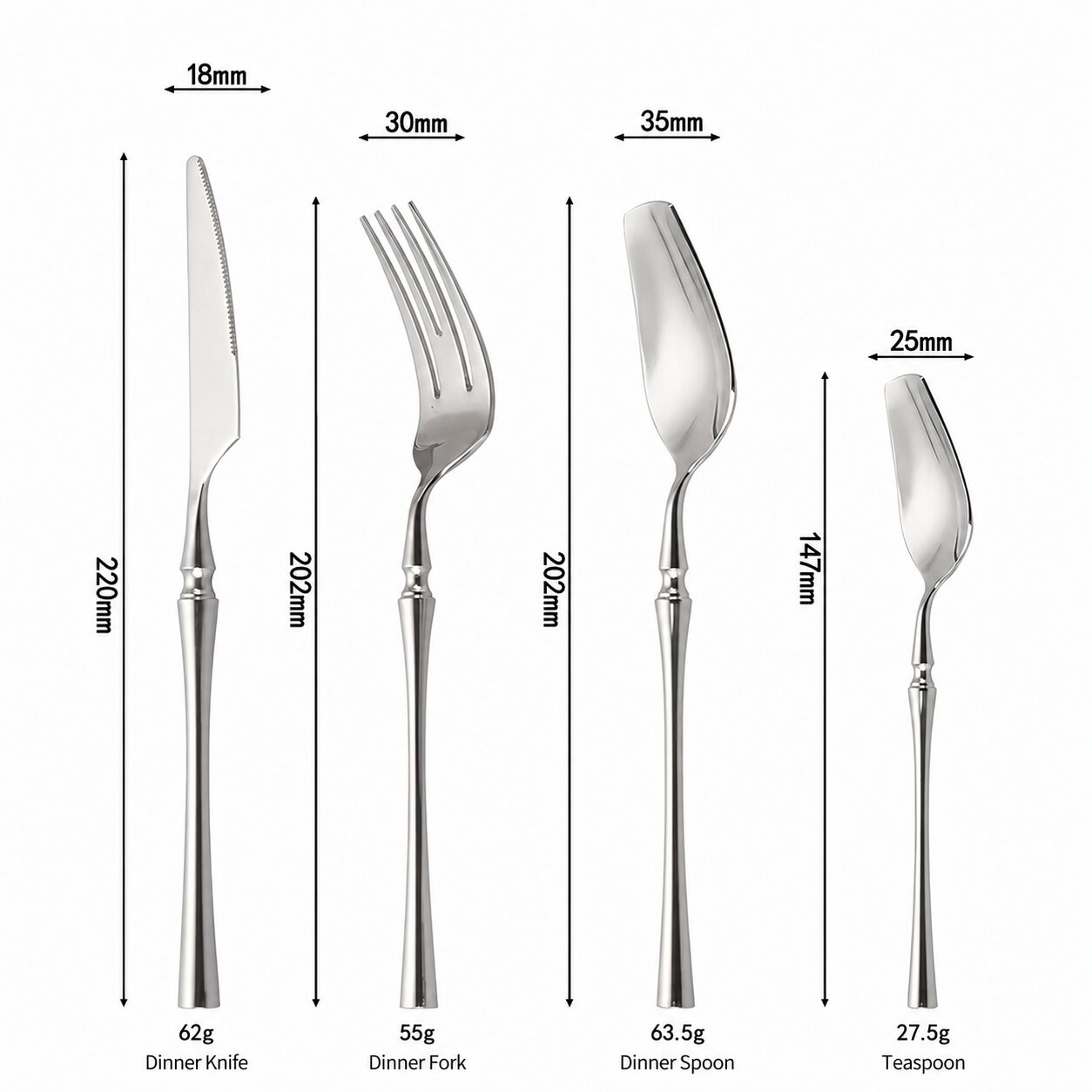 Venice Silver Luxury Stainless Steel Cutlery Set