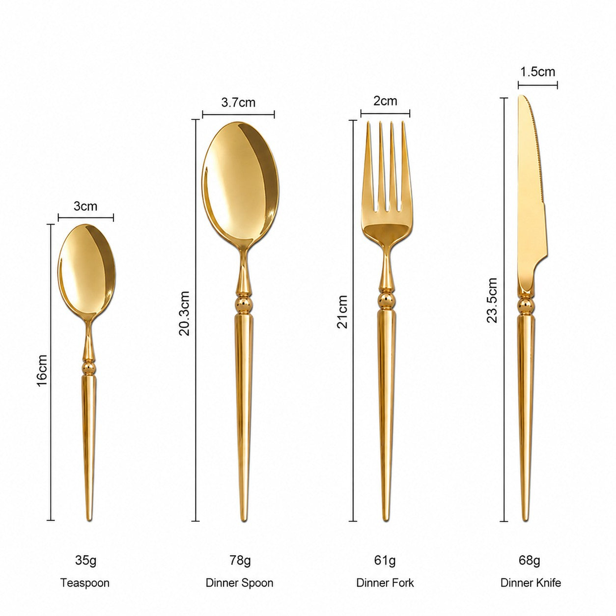 Vivian Gold Luxury Stainless Steel Cutlery Set