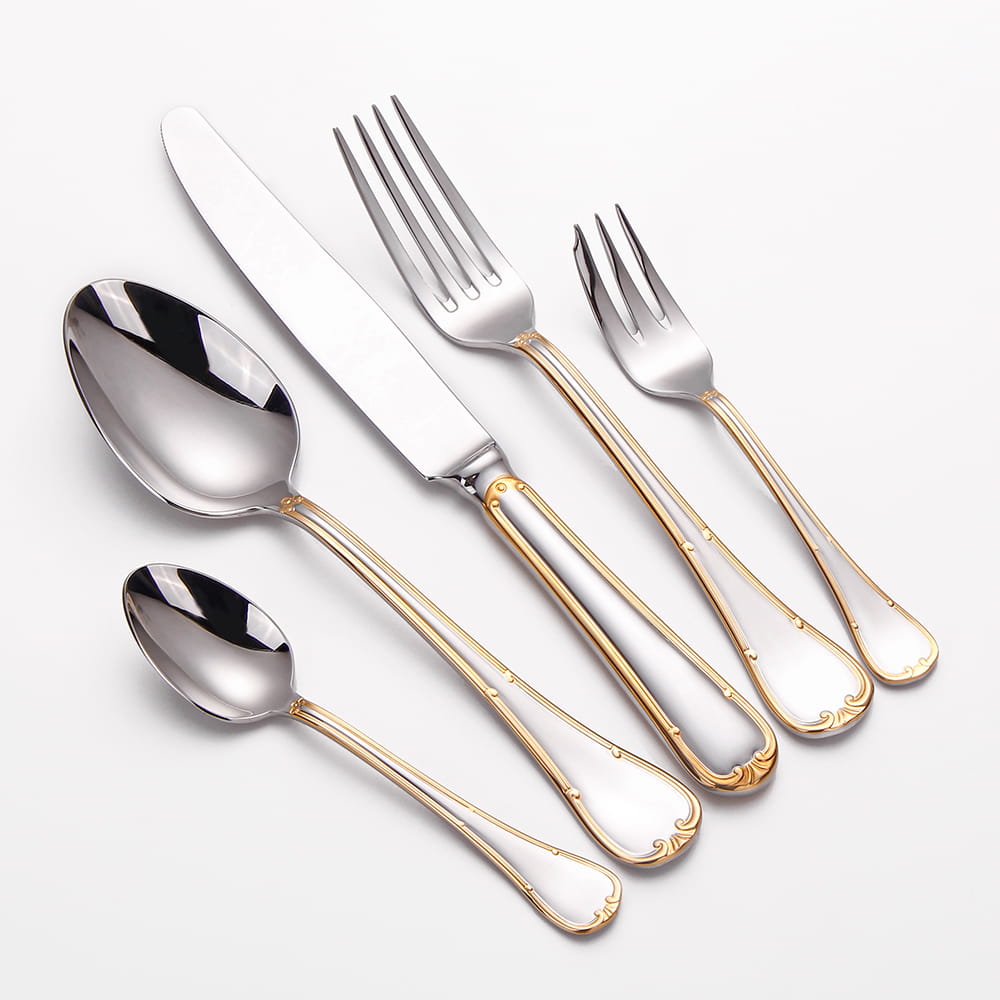 Selena Gold Edge Luxury Stainless Steel Cutlery Set