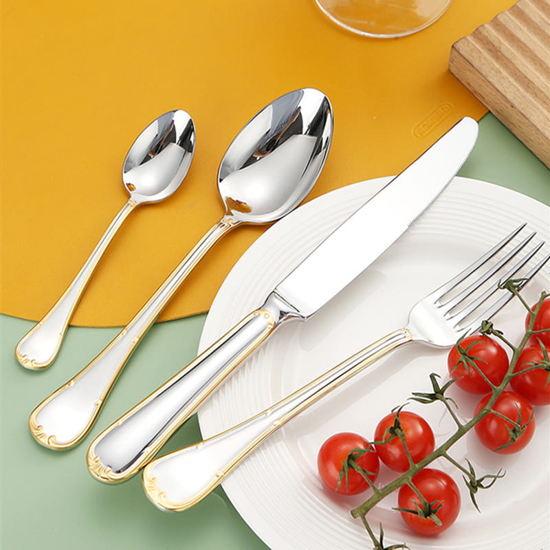 Selena Gold Edge Luxury Stainless Steel Cutlery Set