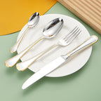Selena Gold Edge Luxury Stainless Steel Cutlery Set